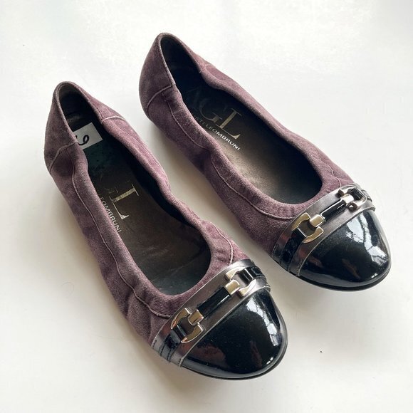 AGL ATTILIO GIUSTI Leombruni Black Toe Cap Ballet Flats Womens EU 36 US … - Picture 1 of 5